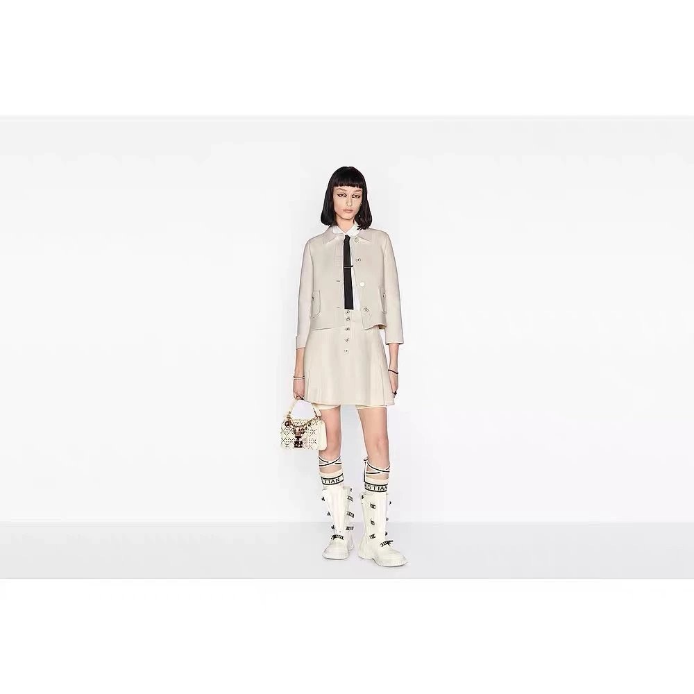Dior Cream Button-Front Textured Jacket - Picture 9 of 9